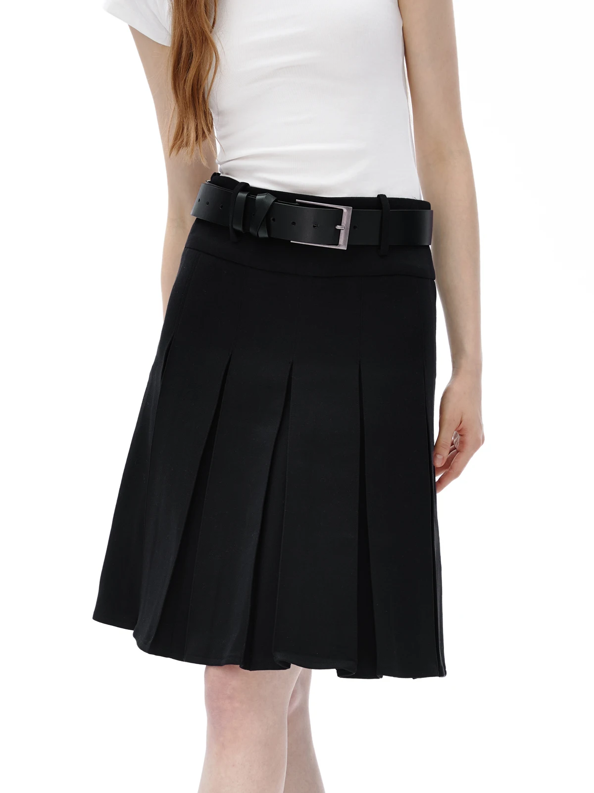 MYEAOMENT Black A-Line Skirt Three-Way Wearable Pleated Skirt Low Waist Silhouette City Commute Daily Office Polyester B...
MYEAOMENT Black A-Line Skirt Three-Way Wearable Pleated Skirt Low Waist Silhouette City Commute Daily Office Polyester B...