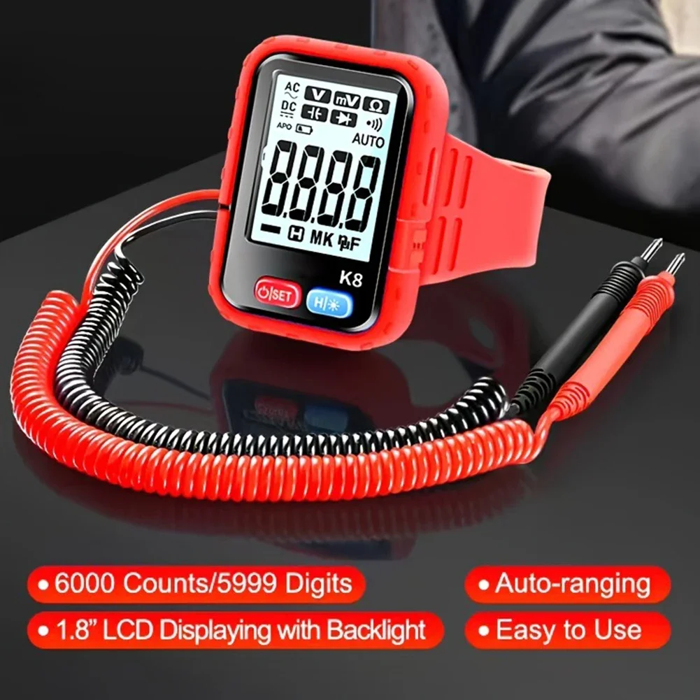 K8 Digital Wrist Multimeter, Handheld Tester, Voltage And Resistance Meter, Professional Electrical Testing Tool For Height Work
K8 Digital Wrist Multimeter, Handheld Tester, Voltage And Resistance Meter, Professional Electrical Testing Tool For Height Work