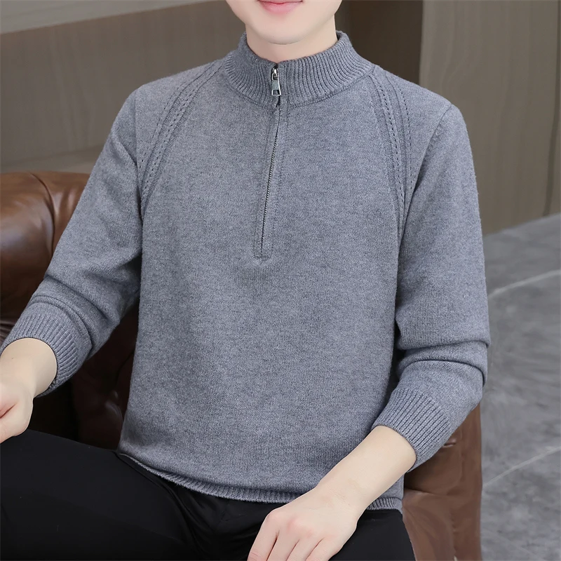 Осень/зима 2022, Новое поступление, высококачественный кашемировый свитер, воротник на молнии средней высоты, зимний толстый пуловер, вязаные топы 
Осень/зима 2022, Новое поступление, высококачественный кашемировый свитер, воротник на молнии средней высоты, зимний толстый пуловер, вязаные топы