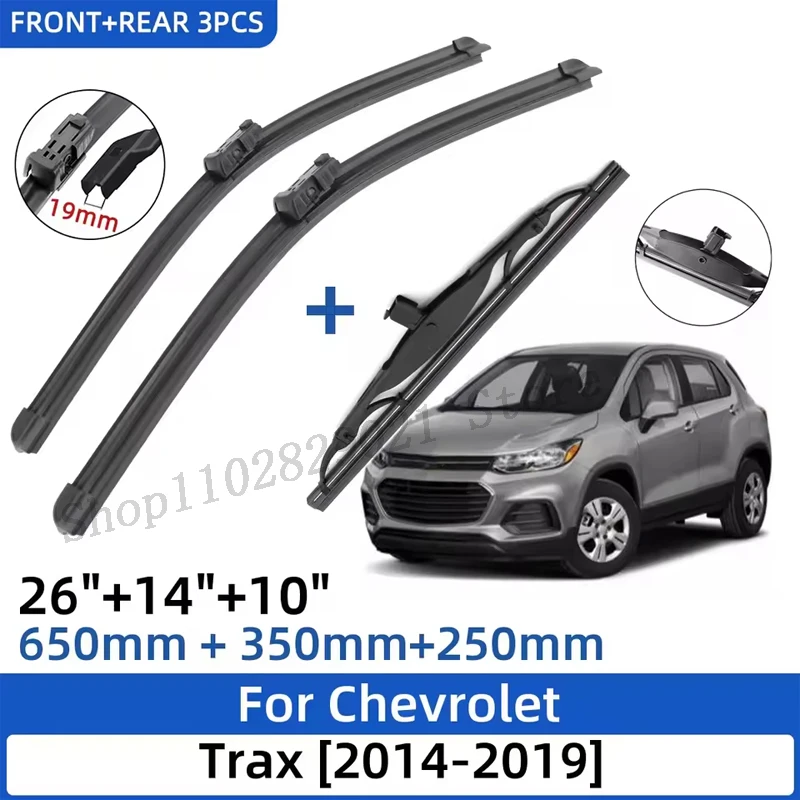 For Chevrolet Trax / Holden Barina / Opel Mokka 2014-2019 26"+14"+10" Front Rear Wiper Blades Windshield Windscreen Window
For Chevrolet Trax / Holden Barina / Opel Mokka 2014-2019 26"+14"+10" Front Rear Wiper Blades Windshield Windscreen Window