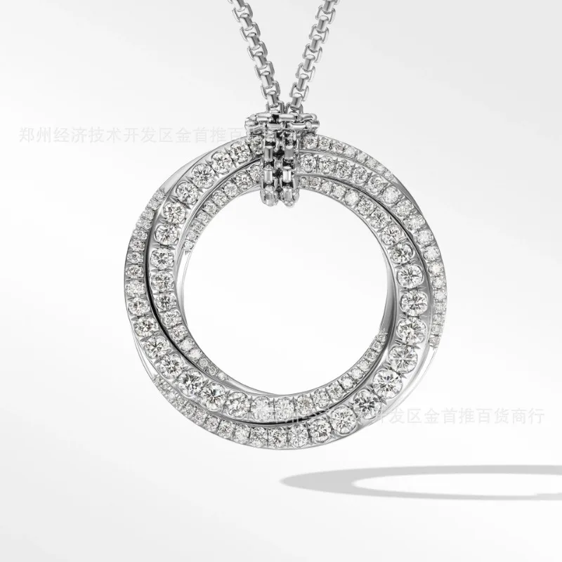 Fashion Popular Zircon Inlaid Ring Silver Pendant Necklace
Fashion Popular Zircon Inlaid Ring Silver Pendant Necklace