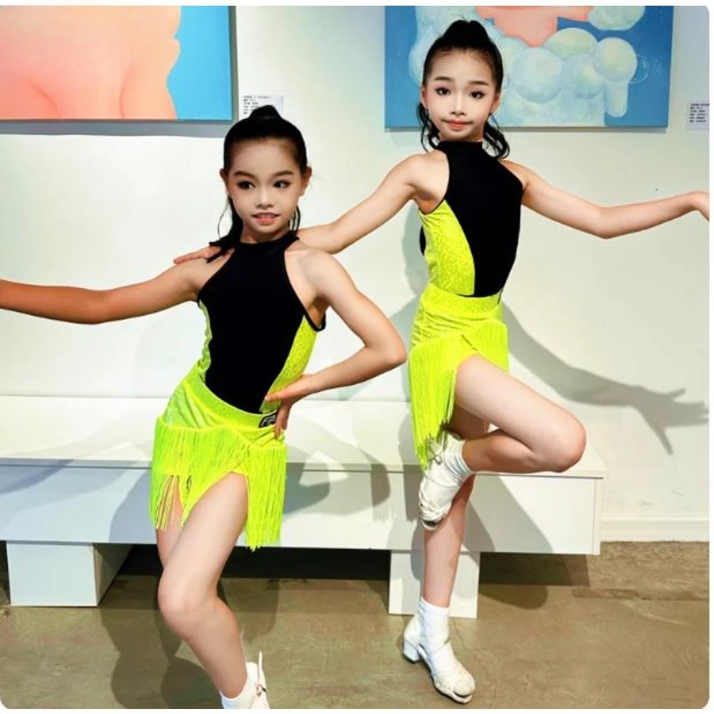 New Children's Rumba Cha Cha Samba Latin Dance Dress for Girls Ballroom Dancing Dresses Tassel Skirt Fringe Latin Practice Dress
New Children's Rumba Cha Cha Samba Latin Dance Dress for Girls Ballroom Dancing Dresses Tassel Skirt Fringe Latin Practice Dress