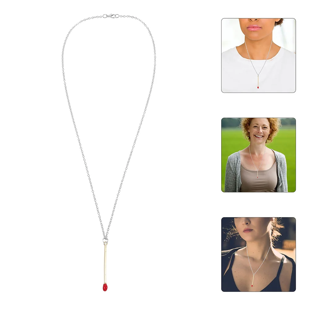 2 Pcs Match Pendant Necklace Jewelry Unique Chain European and American Fashionable Matchstick Zinc Alloy Novelty Charm
2 Pcs Match Pendant Necklace Jewelry Unique Chain European and American Fashionable Matchstick Zinc Alloy Novelty Charm