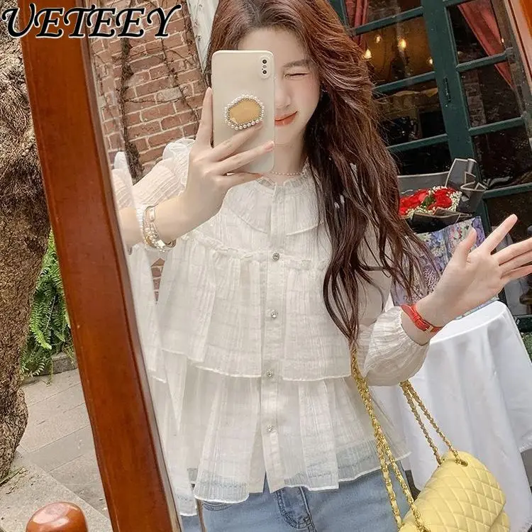 Celebrity French Super Fairy Bubble Long Sleeve Shirt Commuter Button Shirts Spring Summer Lotus Leaf Edge Chiffon Blouse Female
Celebrity French Super Fairy Bubble Long Sleeve Shirt Commuter Button Shirts Spring Summer Lotus Leaf Edge Chiffon Blouse Female