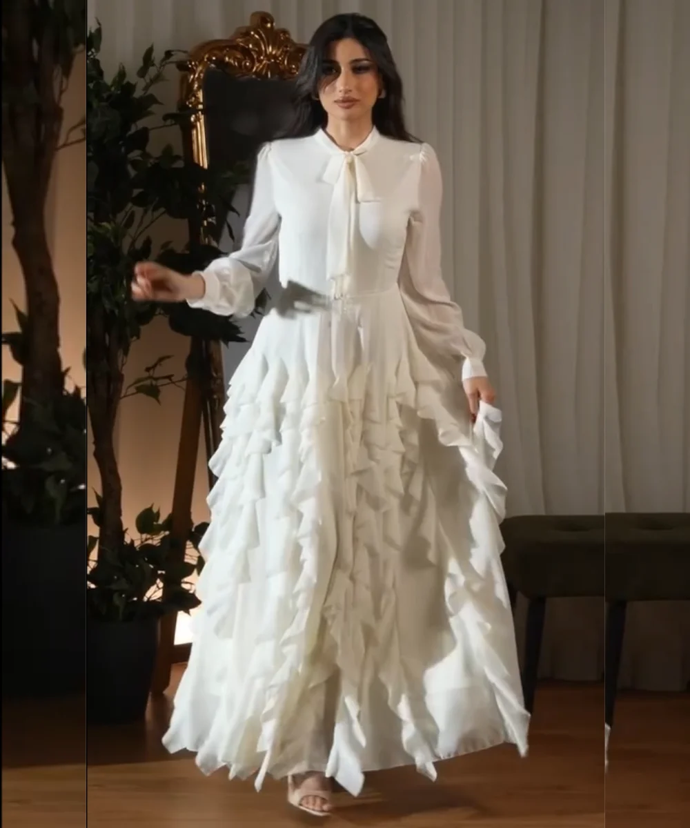 Customized Fashion Chiffon Pleat Ruffle Bow A-line Scoop Neck Long Bespoke Occasion Evening Dresses Sizes Available
Customized Fashion Chiffon Pleat Ruffle Bow A-line Scoop Neck Long Bespoke Occasion Evening Dresses Sizes Available
