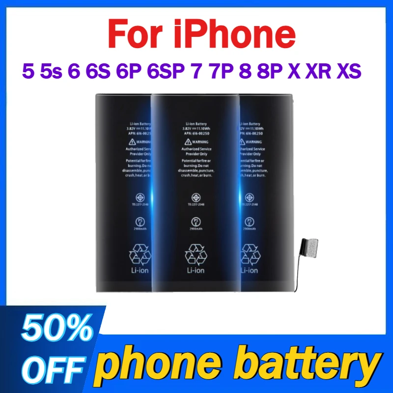 High-Capacity Mobile Phone Battery for IPhone 5 5s 6 6S 6P 6SP 7 7P 8 8P X XR XS XSMAX Batteries
High-Capacity Mobile Phone Battery for IPhone 5 5s 6 6S 6P 6SP 7 7P 8 8P X XR XS XSMAX Batteries