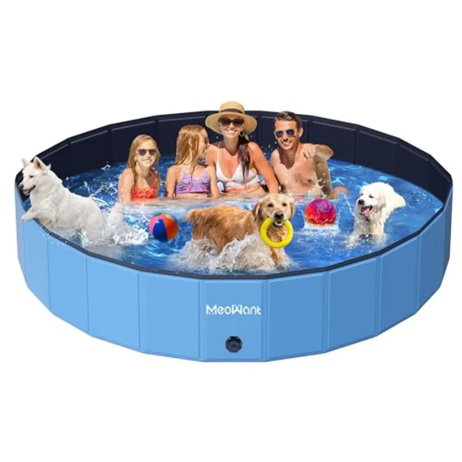 Extra Large Dog Pool for outdoor use, hard plastic, blue, foldable and portable with deep 16-inch height for large dogs
Extra Large Dog Pool for outdoor use, hard plastic, blue, foldable and portable with deep 16-inch height for large dogs