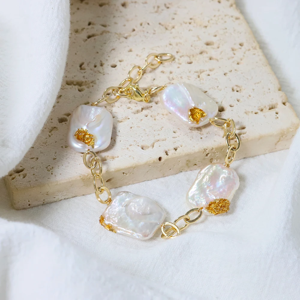 Natural Freshwater Pearl Semi Baroque Pearl Bracelet Korean Women's Luxury Jewelry Fashion Women's and Girls' Gifts GB1130
Natural Freshwater Pearl Semi Baroque Pearl Bracelet Korean Women's Luxury Jewelry Fashion Women's and Girls' Gifts GB1130