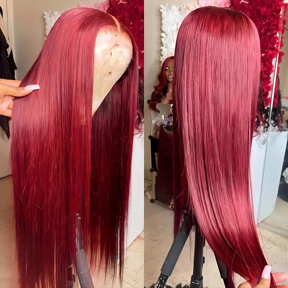 13x4 Burgundy Straight Lace Front Wigs Human Hair Bone Straight 13x6 Hd Lace Frontal Wigs Colored Red 99J Human Hair Wigs For Women
13x4 Burgundy Straight Lace Front Wigs Human Hair Bone Straight 13x6 Hd Lace Frontal Wigs Colored Red 99J Human Hair Wigs For Women