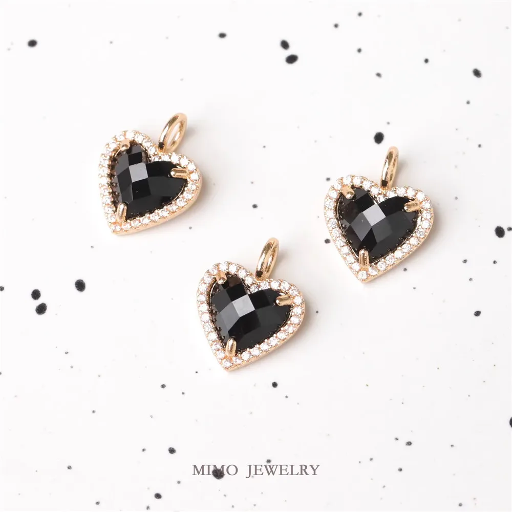 1PCS Copper Plated with Real Gold, High-end Feel, Black Cut Surface Heart-shaped Zircon Edge Pendant, DIY Handmade Accessory
1PCS Copper Plated with Real Gold, High-end Feel, Black Cut Surface Heart-shaped Zircon Edge Pendant, DIY Handmade Accessory