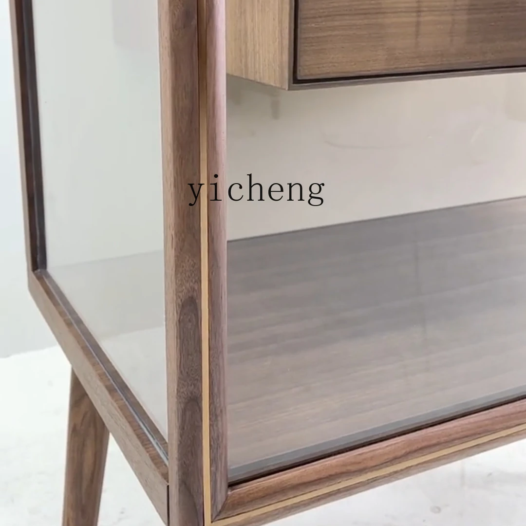 Style North American Black Walnut Display Cabinet Living Room Decorative Storage Cabinet
Style North American Black Walnut Display Cabinet Living Room Decorative Storage Cabinet