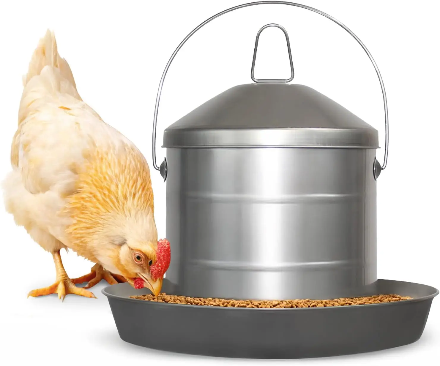 17.6 Lb Stainless Steel Hanging Chicken Feeder no Waste Food-Grade Large - Poultry Feeder for Chicken Metal - Heavy Duty
17.6 Lb Stainless Steel Hanging Chicken Feeder no Waste Food-Grade Large - Poultry Feeder for Chicken Metal - Heavy Duty