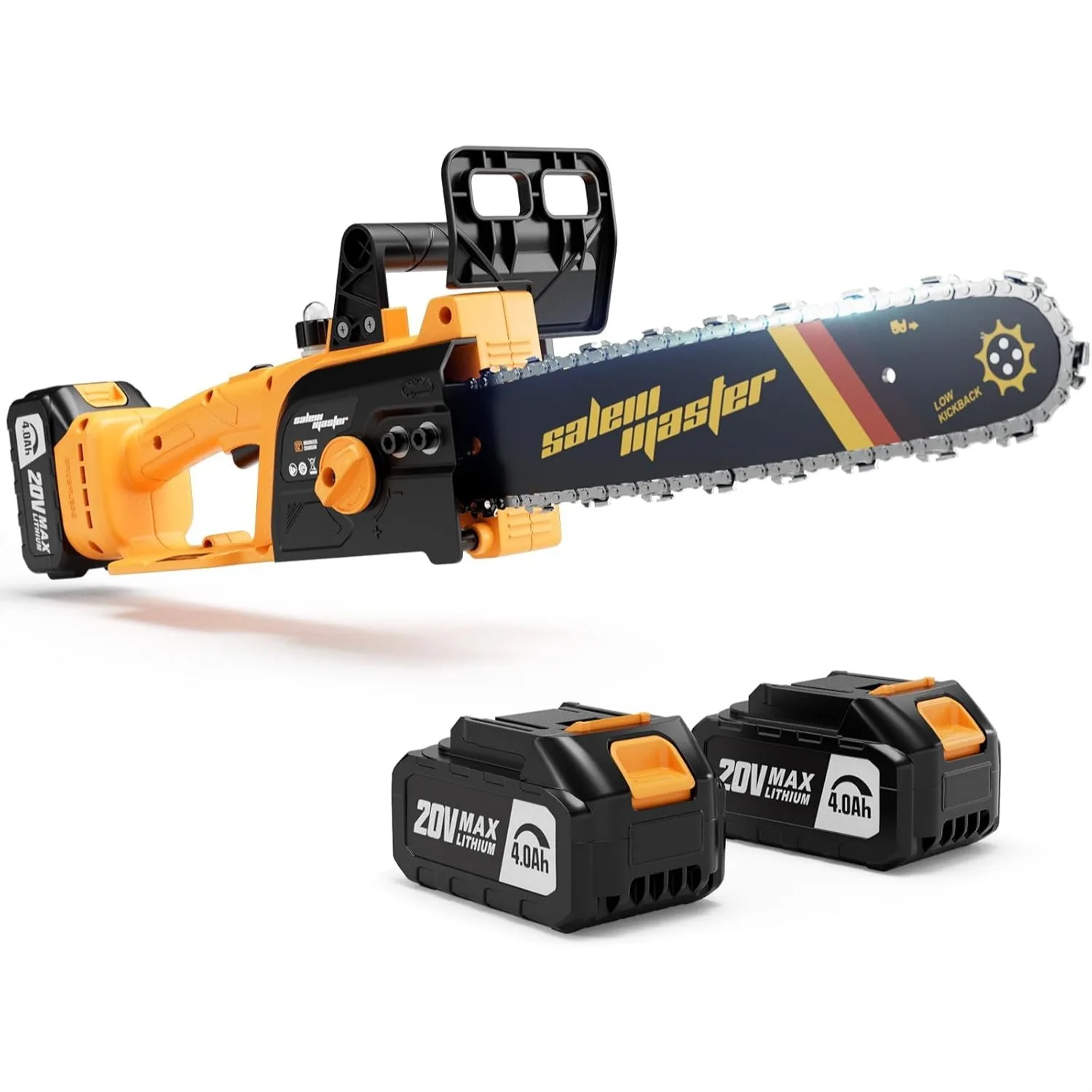 12" Electric Chainsaw Cordless, 20V Battery Powered Chain Saw with 4.0Ah Battery and Charger, Auto Oiler, Easy Adjust
12" Electric Chainsaw Cordless, 20V Battery Powered Chain Saw with 4.0Ah Battery and Charger, Auto Oiler, Easy Adjust