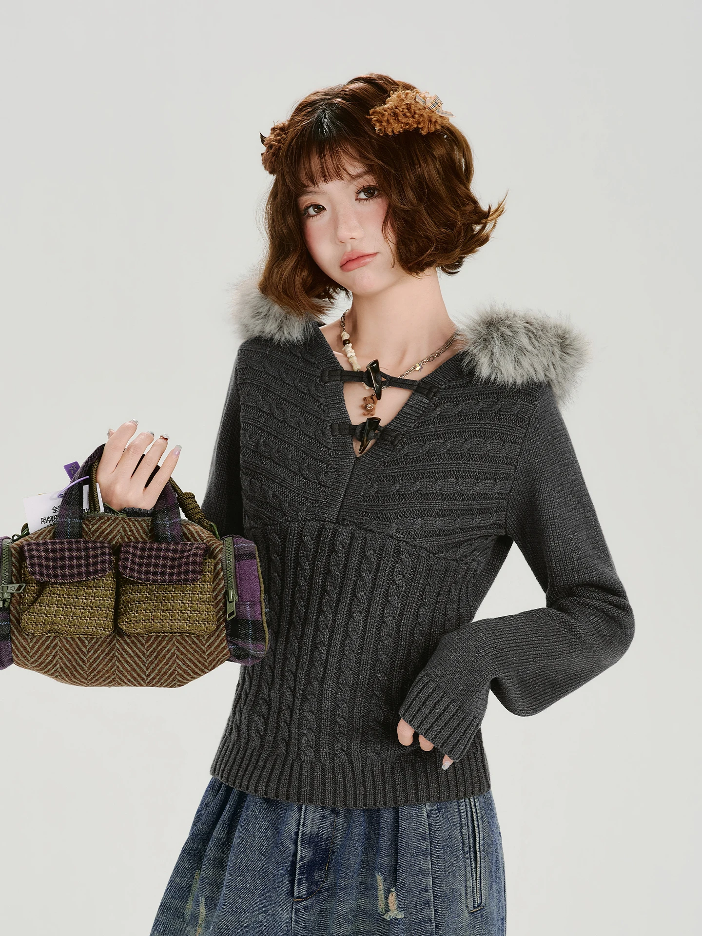 Girly American Retro Spicy Girl Knitted Hat Coat Collar Sweater Women's Autumn Winter Slim Fit V-ne Striped Long Sve...
Girly American Retro Spicy Girl Knitted Hat Coat Collar Sweater Women's Autumn Winter Slim Fit V-ne Striped Long Sve...