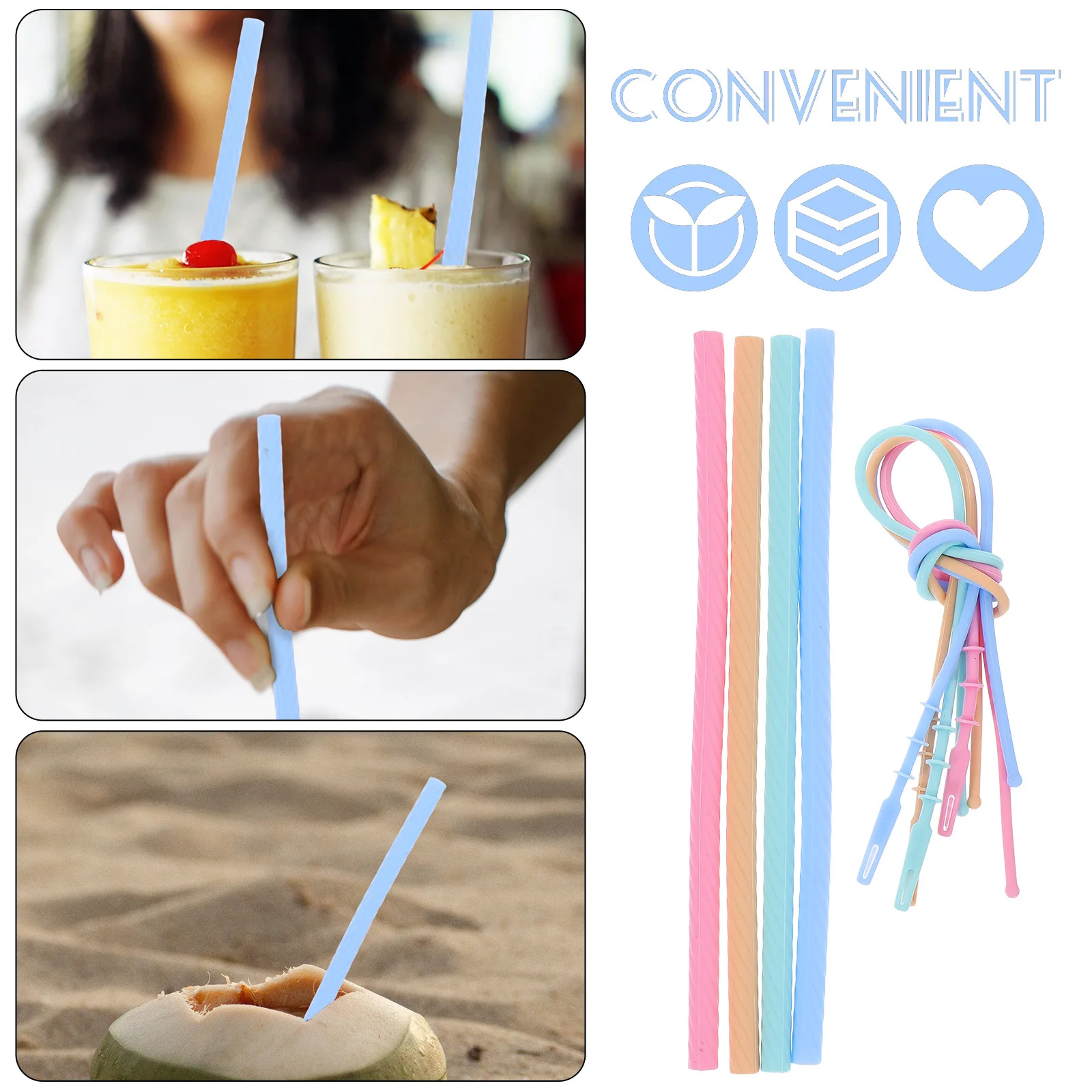 4 set Silicone Straws Reusable Set Household Travel Curved Smoothie Straws Dishwasher Safe For Party Tumbler Juice Water Kitchen
4 set Silicone Straws Reusable Set Household Travel Curved Smoothie Straws Dishwasher Safe For Party Tumbler Juice Water Kitchen