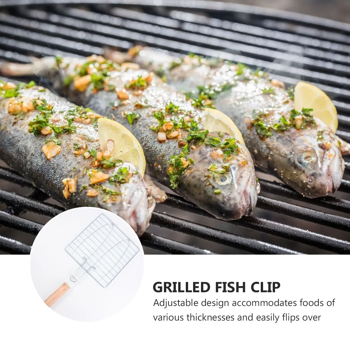 BBQ Fish Grilling Basket Wood Handle Iron Wire Mesh Grill Tool Seafood Delicate Foods Heat Resistant Adjustable BBQ Tools
BBQ Fish Grilling Basket Wood Handle Iron Wire Mesh Grill Tool Seafood Delicate Foods Heat Resistant Adjustable BBQ Tools