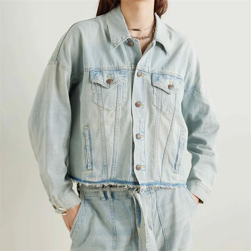 Denim jacket 2024 Summer new in outerwears Retro Washed Women's Coat High quality cotton denim long sleeved top Jeans jacket
Denim jacket 2024 Summer new in outerwears Retro Washed Women's Coat High quality cotton denim long sleeved top Jeans jacket