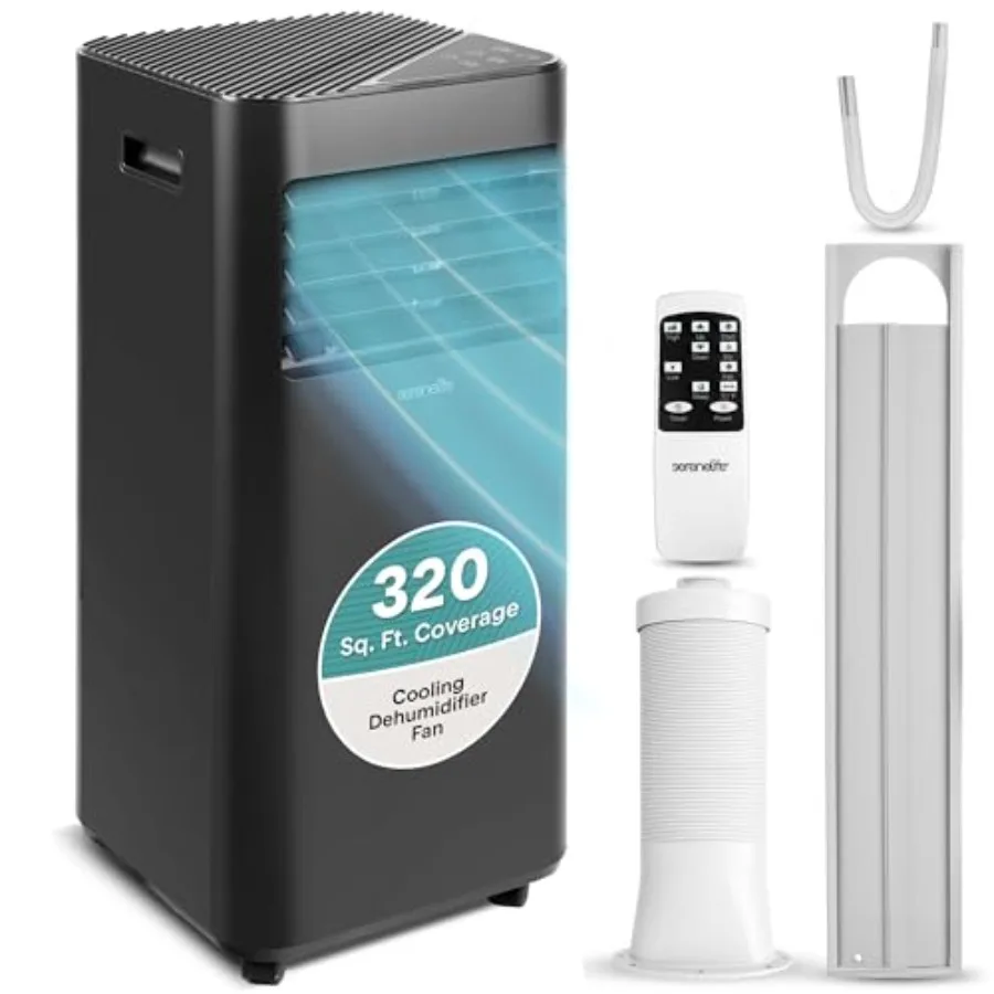 Portable AC Unit 10000 BTU for home/office use, white plastic housing, 3-in-1 cooling-dehumidifying-fan with energy-efficient c
Portable AC Unit 10000 BTU for home/office use, white plastic housing, 3-in-1 cooling-dehumidifying-fan with energy-efficient c