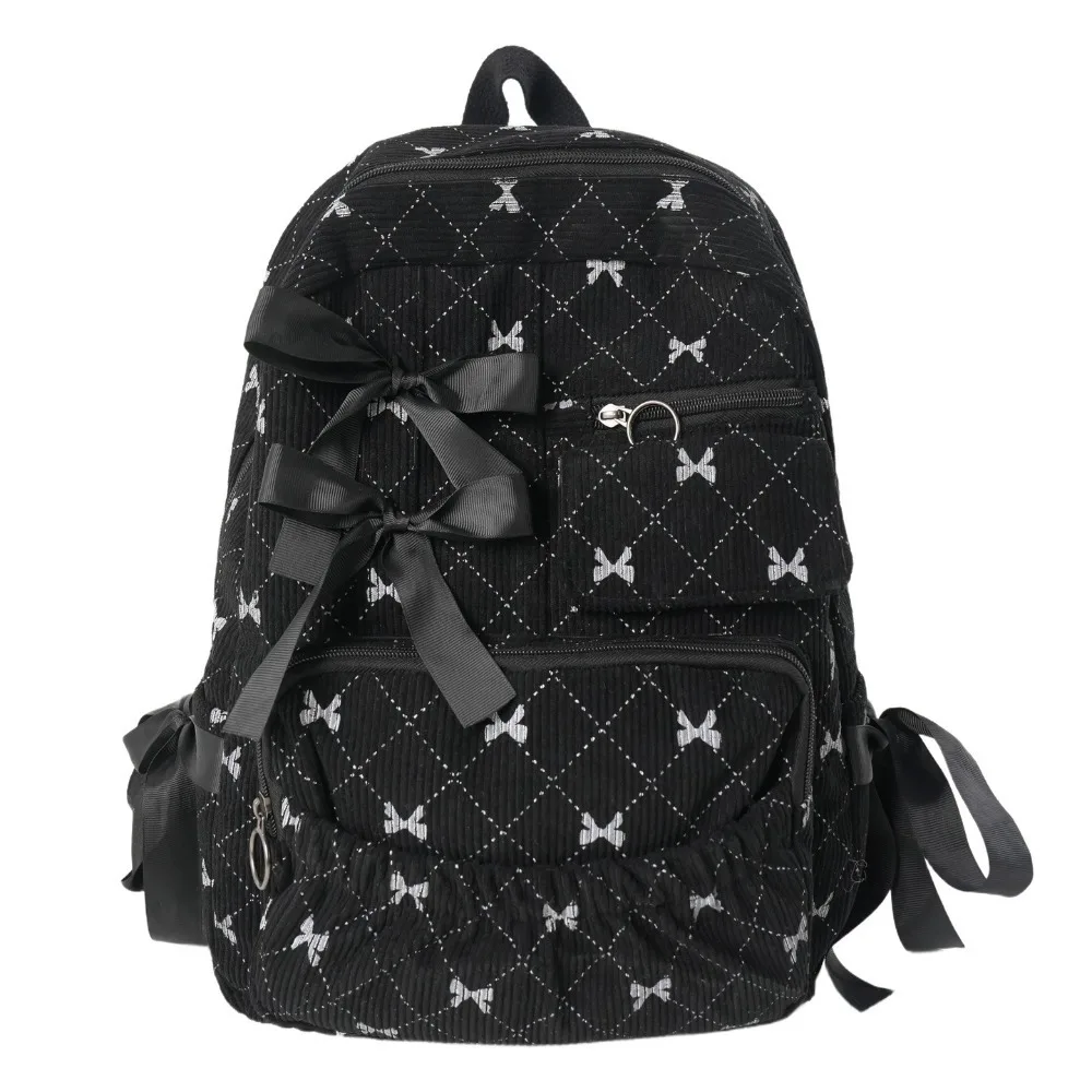 Fashion Corduroy Bow Schoolbag Ins Style Bow Print Versatile Backpack Large Capacity Students Backpack Student
Fashion Corduroy Bow Schoolbag Ins Style Bow Print Versatile Backpack Large Capacity Students Backpack Student