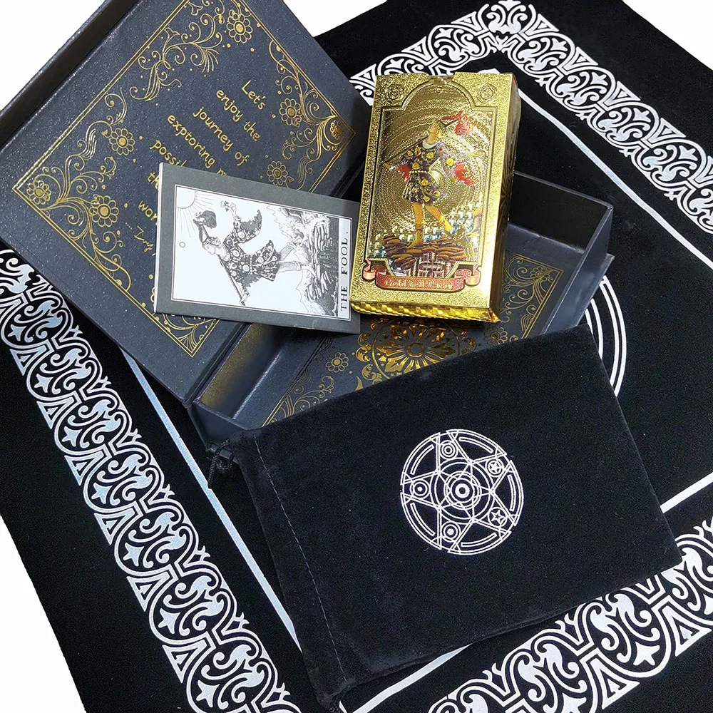 Tarot Card Plastic Gold Gift Box Set Luxury Gold Foil Hot Stamping PVC Waterproof Wear-resistant Board Game Card Divination
Tarot Card Plastic Gold Gift Box Set Luxury Gold Foil Hot Stamping PVC Waterproof Wear-resistant Board Game Card Divination