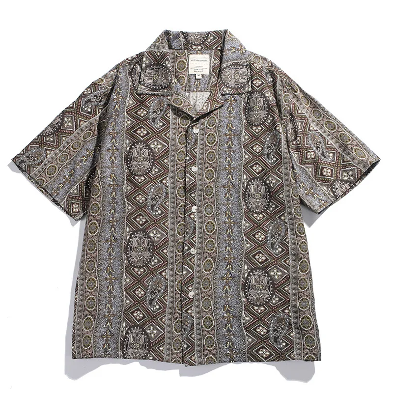 Summer Shirts Men Hawaiian Vacation Style Vintage Print Loose Casual Cuban Collar Short Sleeve Beach Shirts Blouses Tops
Summer Shirts Men Hawaiian Vacation Style Vintage Print Loose Casual Cuban Collar Short Sleeve Beach Shirts Blouses Tops