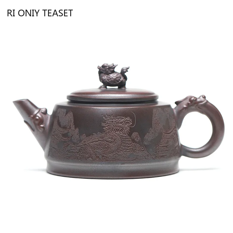 310ml Chinese Yixing Purple Clay Teapots Handmade Dragon Turtle Tea Pot Beauty Tea Infuser Kettle Raw Ore Zisha Tea Set
310ml Chinese Yixing Purple Clay Teapots Handmade Dragon Turtle Tea Pot Beauty Tea Infuser Kettle Raw Ore Zisha Tea Set