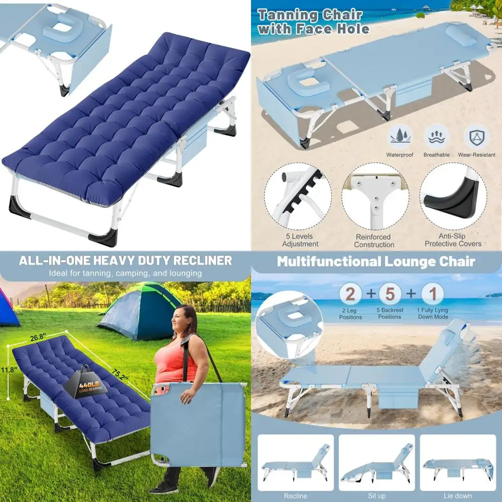 Portable Adult Camping Cot with Pad, Padded Outdoor Sleeping Cot, Travel Bed with Carry Bag, Ideal for Beach and Outdoor Adventu
Portable Adult Camping Cot with Pad, Padded Outdoor Sleeping Cot, Travel Bed with Carry Bag, Ideal for Beach and Outdoor Adventu