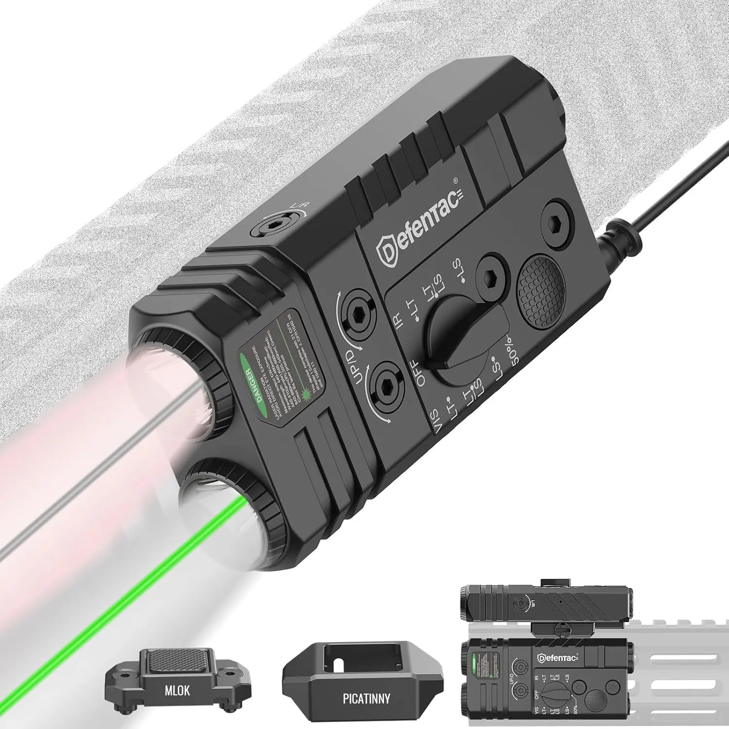 4-in-1 Green/IR Laser & White/Infrared Flashlight Combo for Rifle with Remote Switch, Rechargeable
4-in-1 Green/IR Laser & White/Infrared Flashlight Combo for Rifle with Remote Switch, Rechargeable