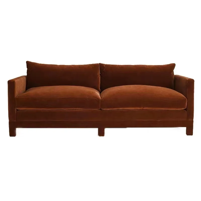 Simple down fabric velvet medieval furniture B & B hotel three-person sofa retro red nostalgic
Simple down fabric velvet medieval furniture B & B hotel three-person sofa retro red nostalgic