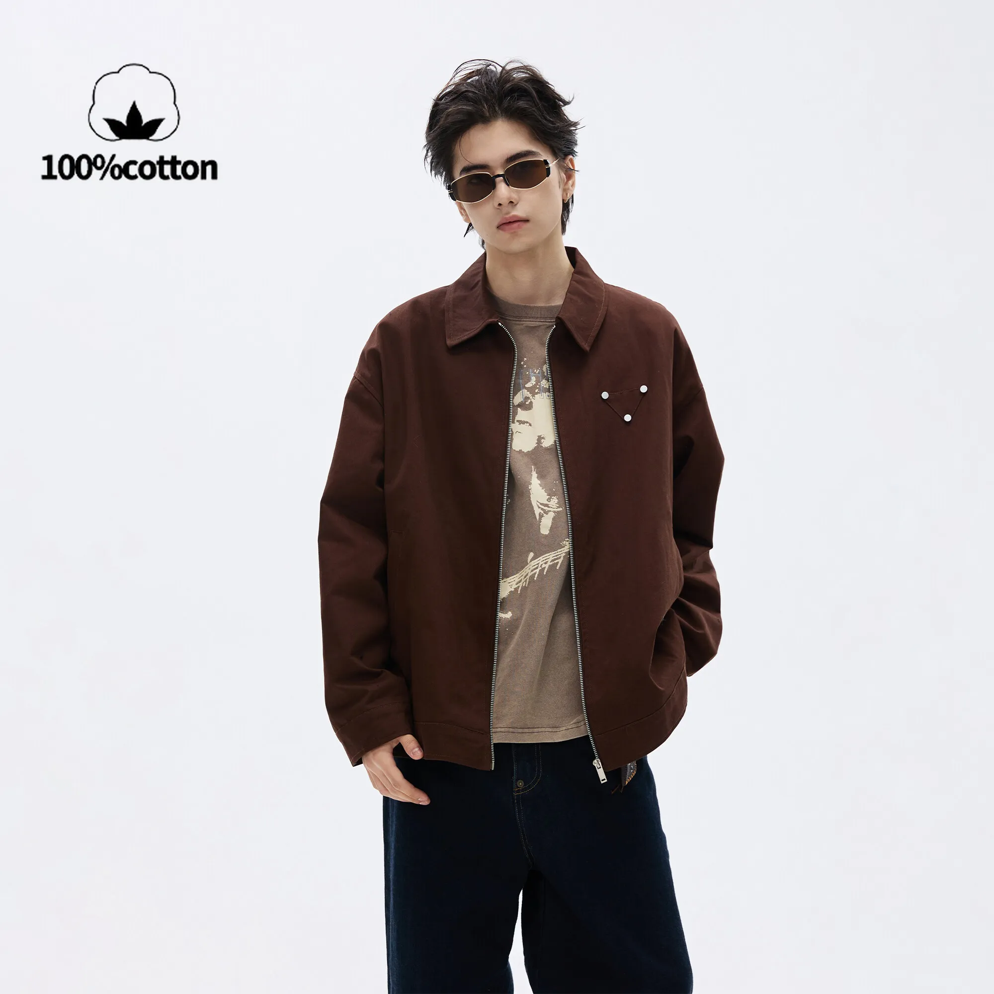 Men's 100% Cotton Spring 2025 Oversized Jacket - Relaxed Fit Zip-Front Casual Coat Sizes L-5XL for Streetwear Layering
Men's 100% Cotton Spring 2025 Oversized Jacket - Relaxed Fit Zip-Front Casual Coat Sizes L-5XL for Streetwear Layering
