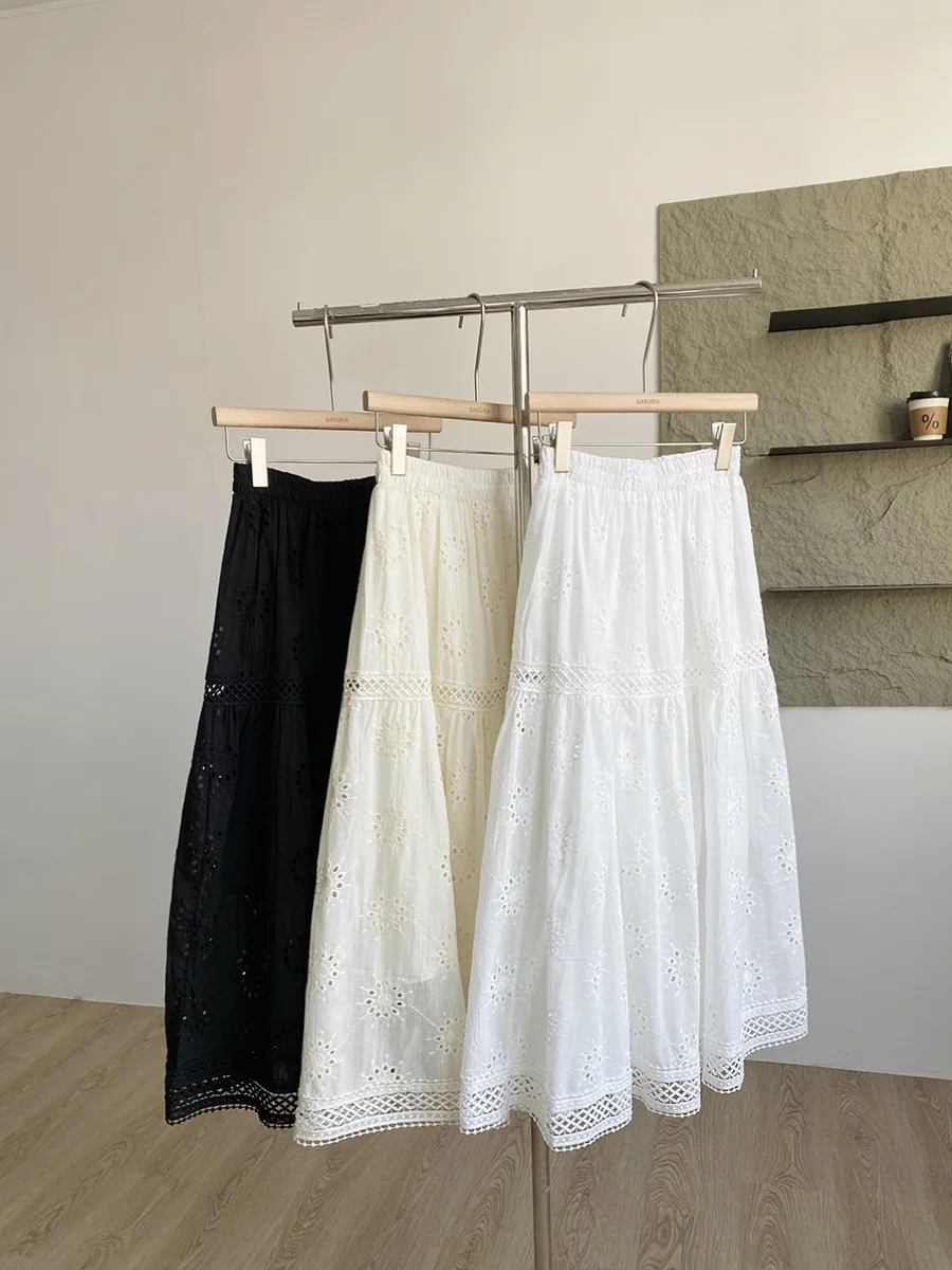Spring 2025 A-Line Midi Skirt Women's Sweet Anti-Aging Hollow out Lace Elastic Waist Commute Style Polyester Fiber 100%
Spring 2025 A-Line Midi Skirt Women's Sweet Anti-Aging Hollow out Lace Elastic Waist Commute Style Polyester Fiber 100%