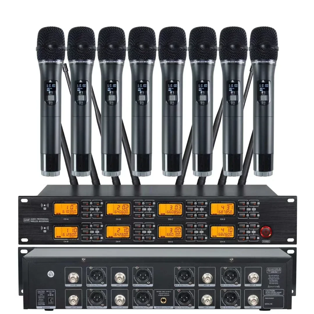 Hot UR-8000-S 640-690mhz UHF Professional Uhf 8-channel Wireless Microphone 8 Wireless Microphone System
Hot UR-8000-S 640-690mhz UHF Professional Uhf 8-channel Wireless Microphone 8 Wireless Microphone System