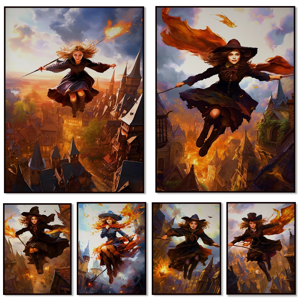 Flying Witch Poster, Dark Art Horror Witch Print Living Room Home Decor Gothic Horror Witch Canvas Painting Wall Art
Flying Witch Poster, Dark Art Horror Witch Print Living Room Home Decor Gothic Horror Witch Canvas Painting Wall Art