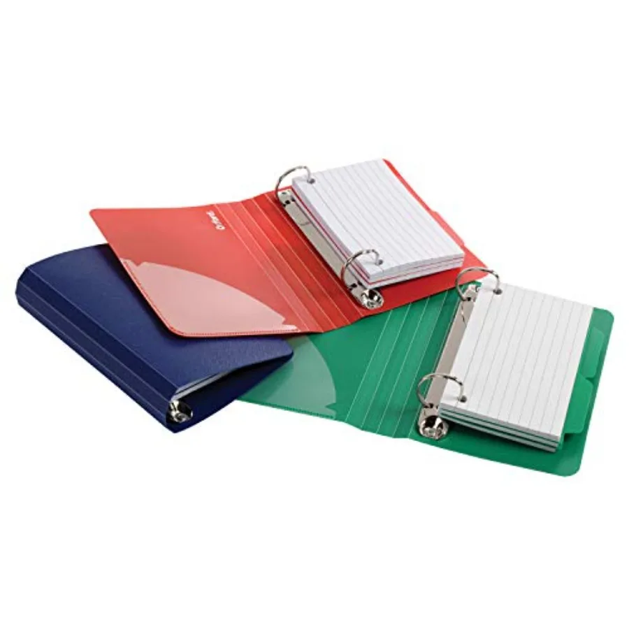 Index Card Binder with Dividers, 3" x 5", Color Will Vary, 50 Cards, 1 Binder 73570,Assorted (Blue, Green, Red)
Index Card Binder with Dividers, 3" x 5", Color Will Vary, 50 Cards, 1 Binder 73570,Assorted (Blue, Green, Red)