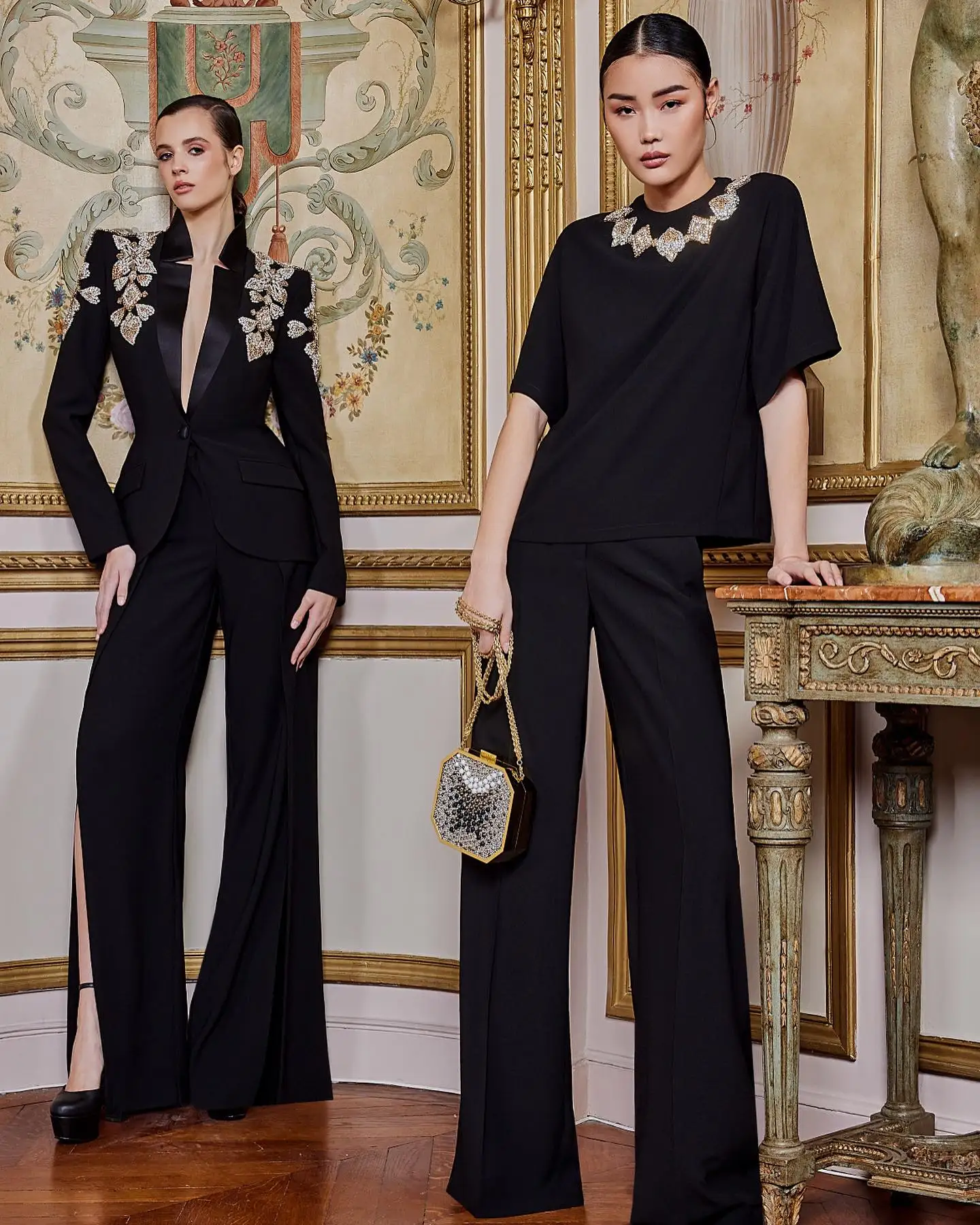 GORAFASHION Elegant Blazer Suits Long Sleeve Tops Wide Leg Pants Fashion Matching Sets V neck Vintage Evening Suit 2024
GORAFASHION Elegant Blazer Suits Long Sleeve Tops Wide Leg Pants Fashion Matching Sets V neck Vintage Evening Suit 2024