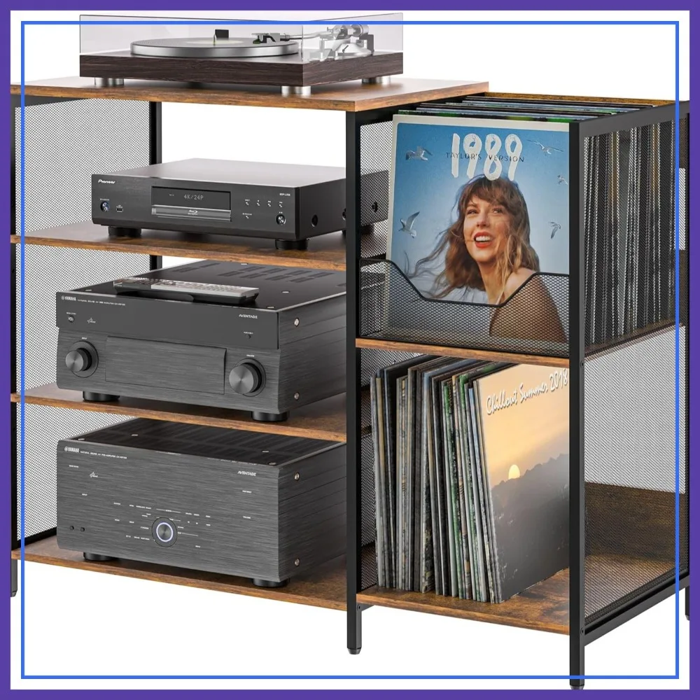 Cottage Charm Large Record Player Stand with Vinyl Holder for 150 Records, AV Media Tower, Adjustable Feet, Rustic Storage
Cottage Charm Large Record Player Stand with Vinyl Holder for 150 Records, AV Media Tower, Adjustable Feet, Rustic Storage
