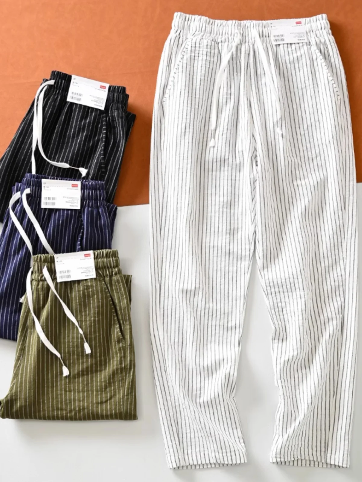 Мужские летние тонкие брюки с пузырчатой текстурой, быстросохнущие, в полоску, свободного прямого кроя, повседневные, дышащие, модные, городские, со средней посадкой на талии
Мужские летние тонкие брюки с пузырчатой текстурой, быстросохнущие, в полоску, свободного прямого кроя, повседневные, дышащие, модные, городские, со средней посадкой на талии