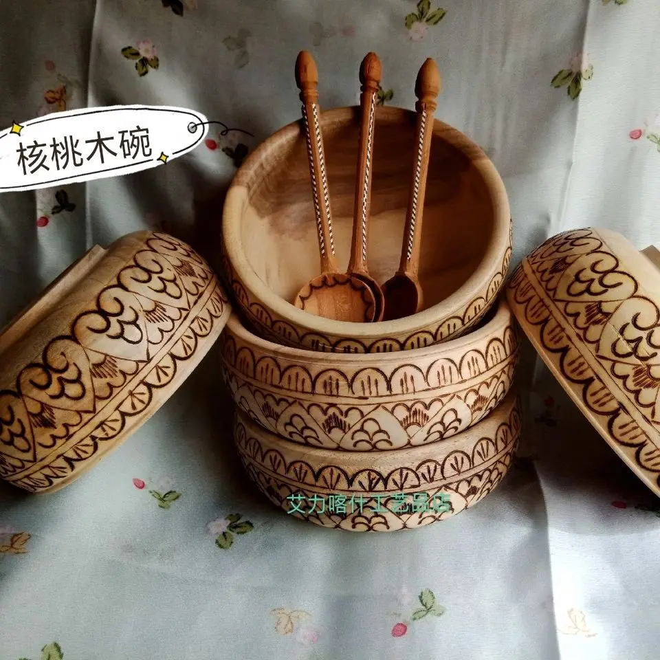 Characteristic Walnut Wanwei Ethnic Traditional Handmade Art Pyrography Wooden Bowl
Characteristic Walnut Wanwei Ethnic Traditional Handmade Art Pyrography Wooden Bowl