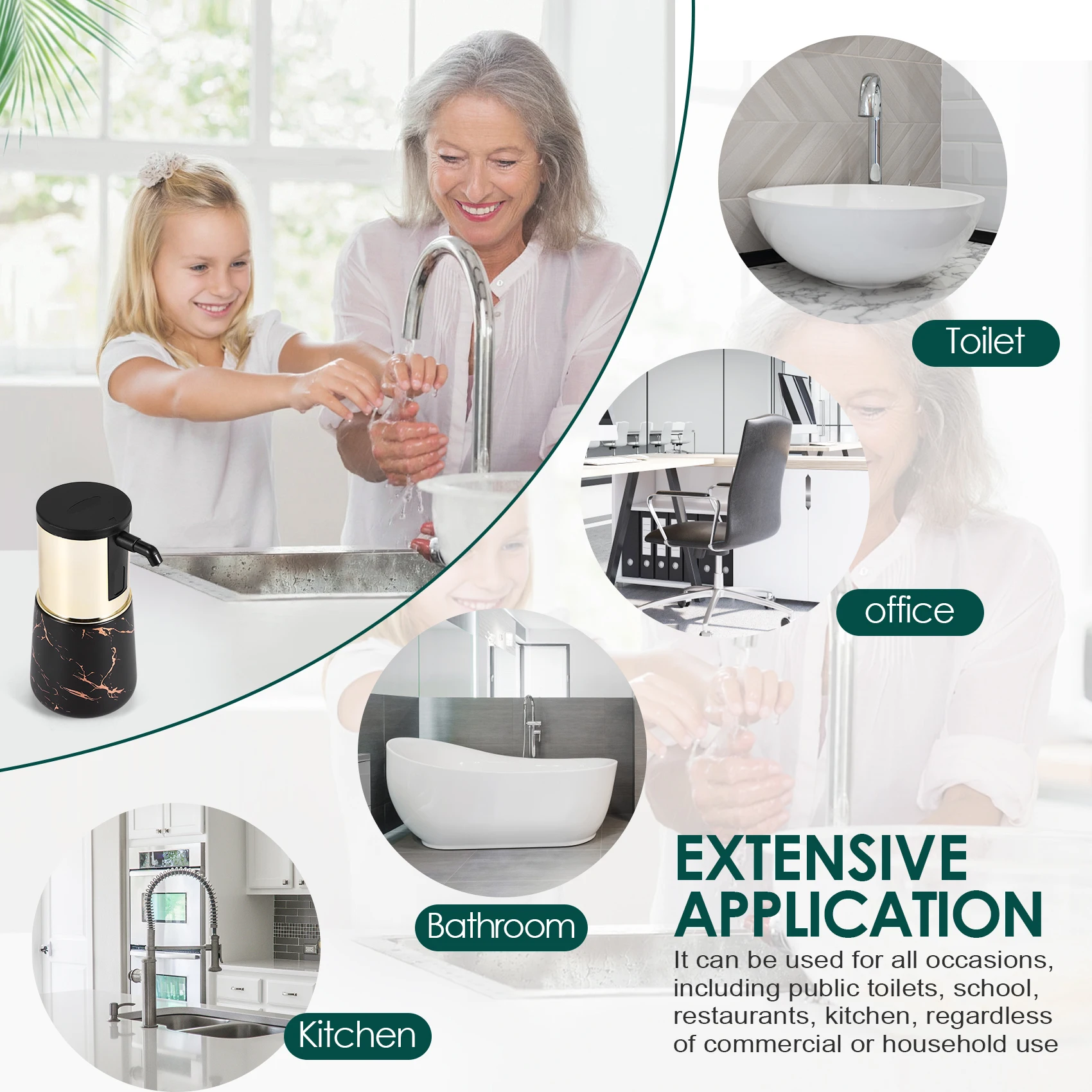 AB66-Автоматический дозатор мыла, бесконтактный, дозатор жидкого мыла, дозатор мыла для посуды без помощи рук, водонепроницаемость IPX6 
AB66-Автоматический дозатор мыла, бесконтактный, дозатор жидкого мыла, дозатор мыла для посуды без помощи рук, водонепроницаемость IPX6