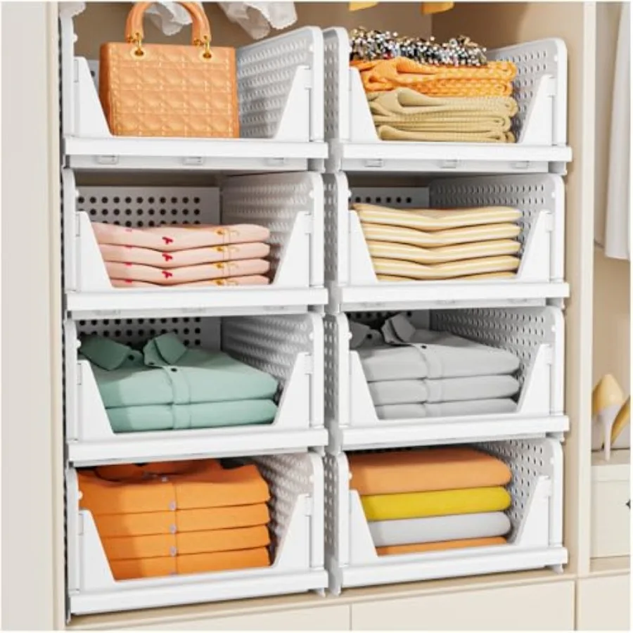 Stackable Closet Storage Basket, Multifunctional and Foldable Closet Organizer for Bathroom Kitchen Laundry Room Wardrobe Stora
Stackable Closet Storage Basket, Multifunctional and Foldable Closet Organizer for Bathroom Kitchen Laundry Room Wardrobe Stora