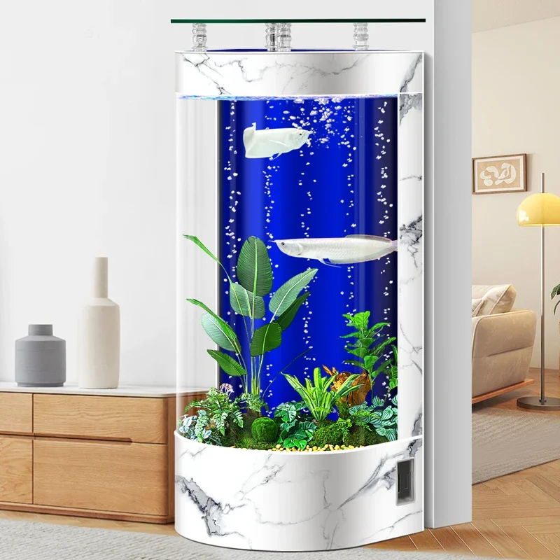 Semicircle Fish Tank Vertical Living Room Change Water Glass beside TV Cabinet Ecological Aquarium
Semicircle Fish Tank Vertical Living Room Change Water Glass beside TV Cabinet Ecological Aquarium