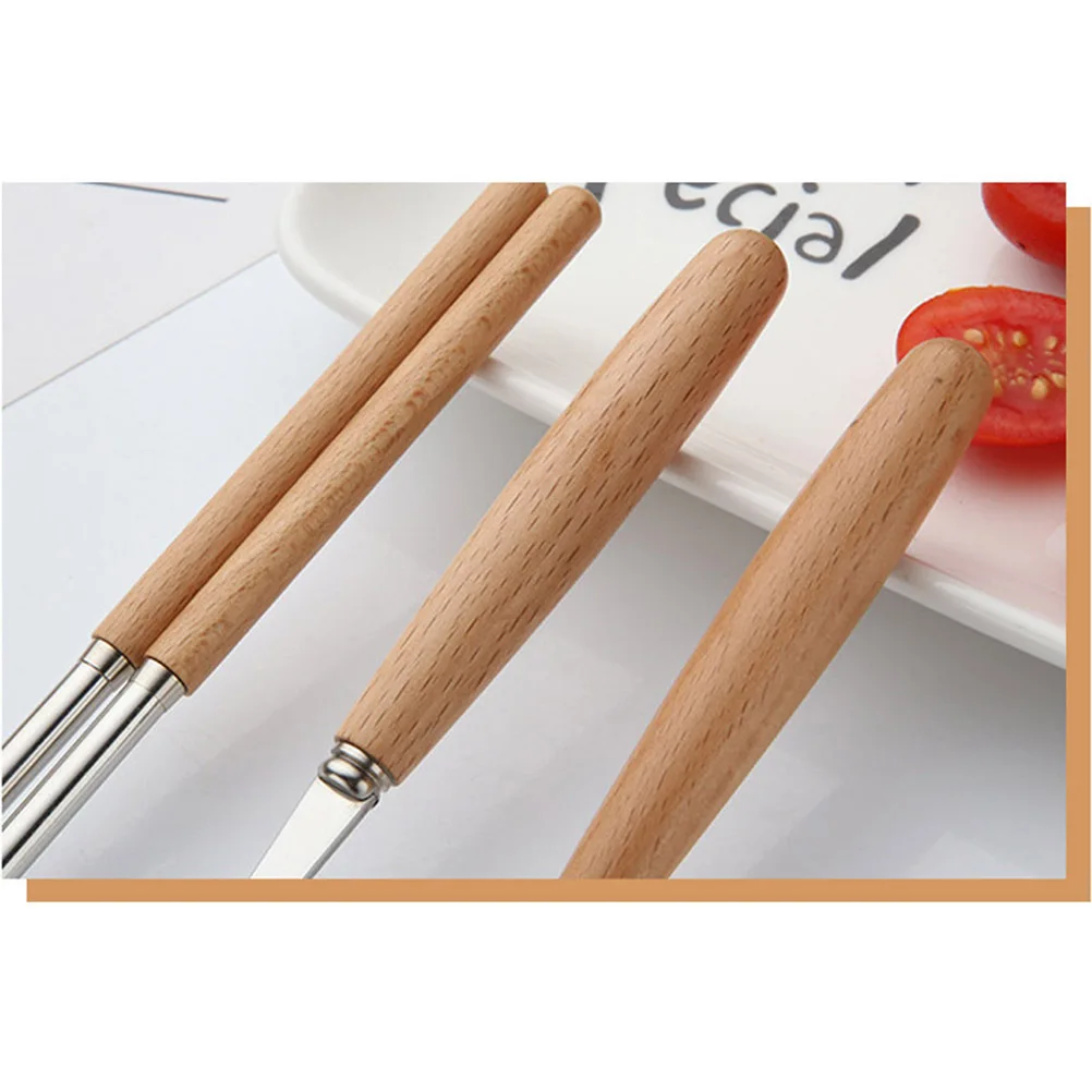 3 pcs Stainless Steel Flatware Beech Handle Cutlery Portable Tableware For Travel Camping Outdoor Dining With Storage Case
3 pcs Stainless Steel Flatware Beech Handle Cutlery Portable Tableware For Travel Camping Outdoor Dining With Storage Case