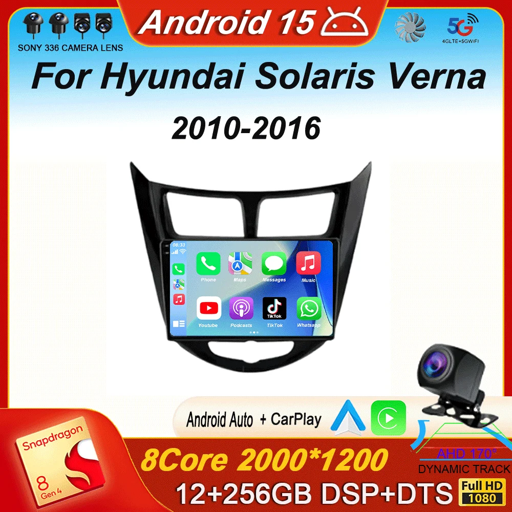 Автомобильный радиоприемник для Hyundai Solaris Verna Accent 1 2010-2016 Мультимедийный видеоплеер 2 Din Android 15 DVD-приемник Carplay GPS FM
Автомобильный радиоприемник для Hyundai Solaris Verna Accent 1 2010-2016 Мультимедийный видеоплеер 2 Din Android 15 DVD-приемник Carplay GPS FM
