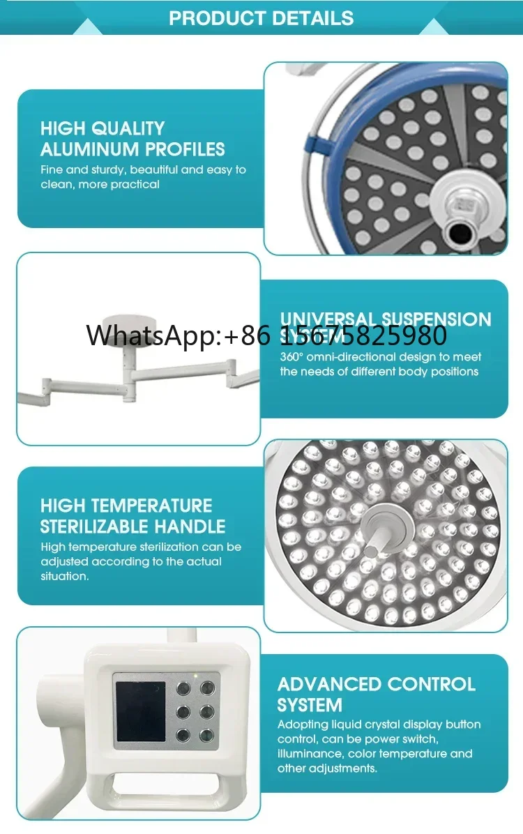 Hospital Ceiling Mount Double Dome Shadowless LED Light Medical Operating Theatre S urgical Lamp
Hospital Ceiling Mount Double Dome Shadowless LED Light Medical Operating Theatre S urgical Lamp