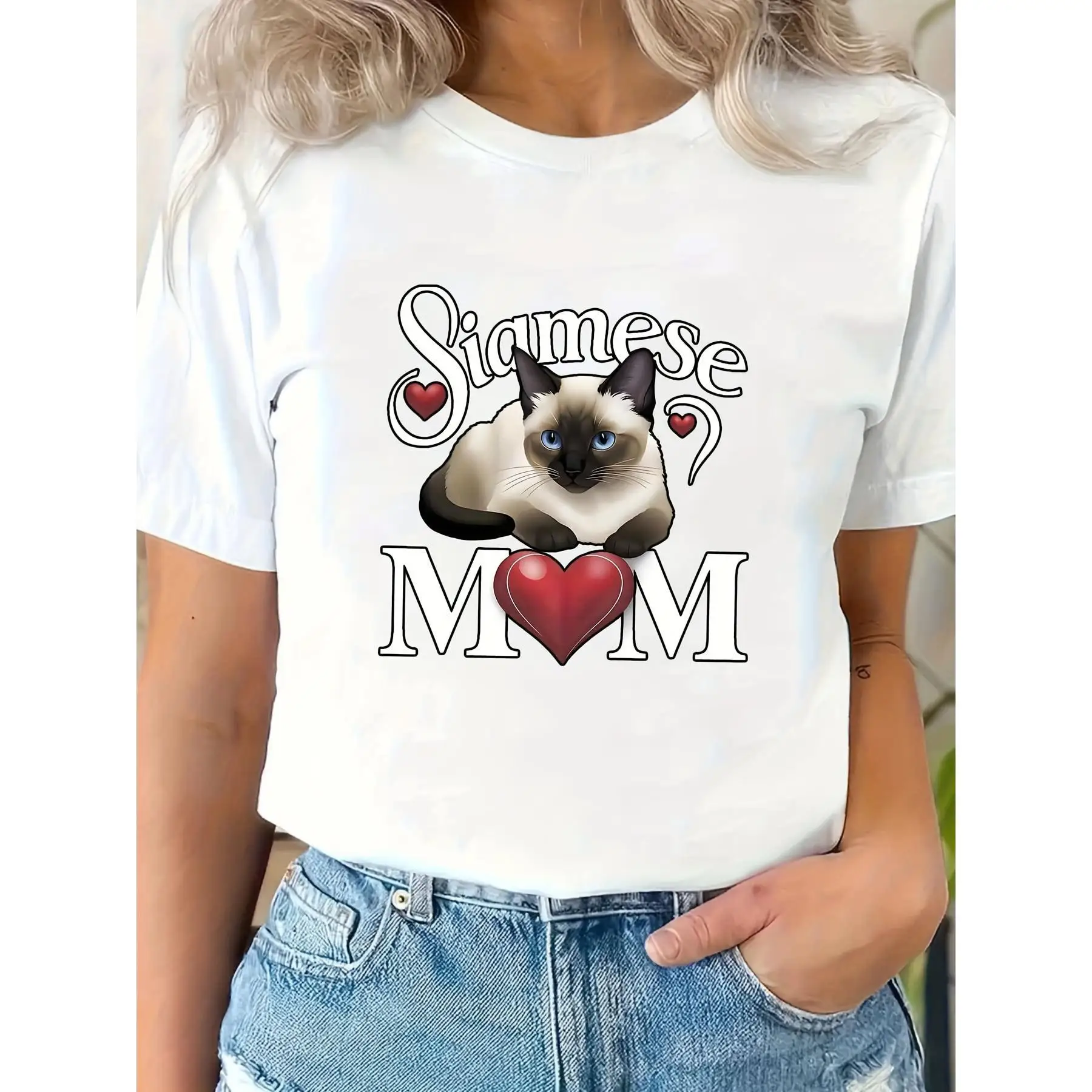 Cute Siamese Cat Mom T-Shirt for Women, Funny Cat Lover Gifts, Feline Pet Owner T-shirt, Siamese Breed Apparel
Cute Siamese Cat Mom T-Shirt for Women, Funny Cat Lover Gifts, Feline Pet Owner T-shirt, Siamese Breed Apparel