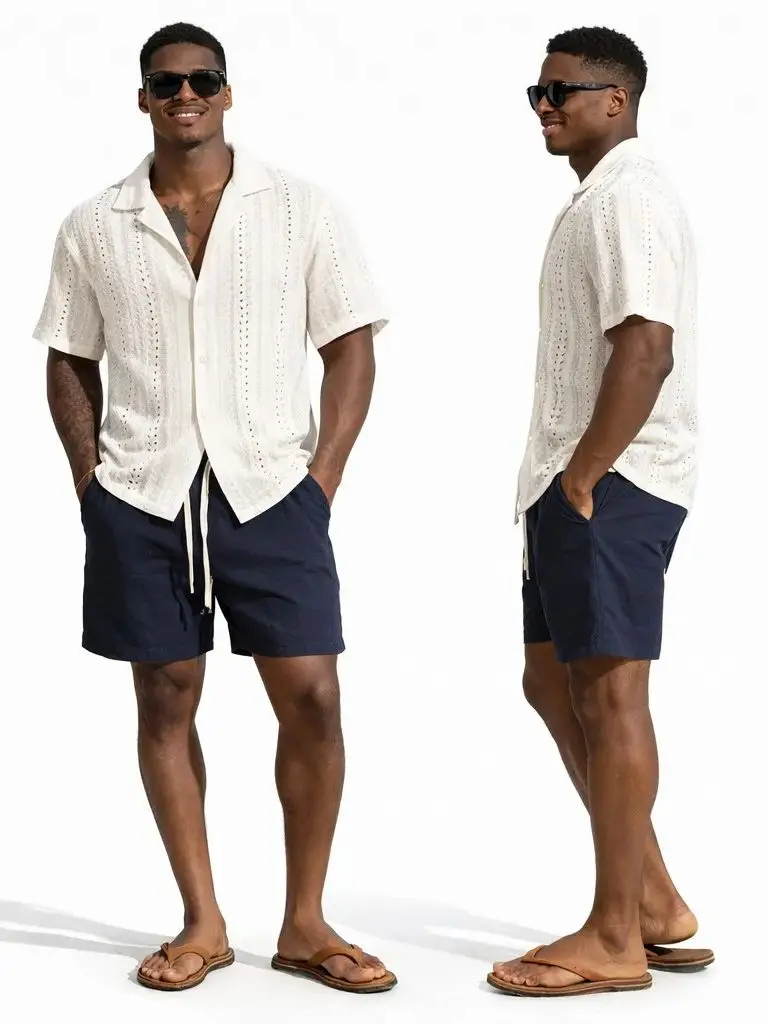 Summer Men's Casual Shirts Hollow Knit Short Sleeve Shirts Solid Color Breathable Shirts for Men Vintage Vacation Blouse M-3XL
Summer Men's Casual Shirts Hollow Knit Short Sleeve Shirts Solid Color Breathable Shirts for Men Vintage Vacation Blouse M-3XL