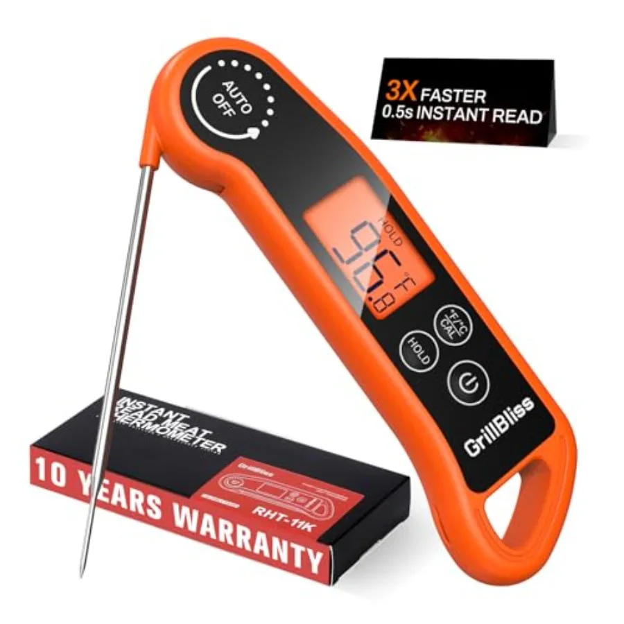 Instant Read Meat Thermometer Meat Thermometer Digital with 0.5s Fast Reading IPX5 Waterproof Cooking Thermometer with 0.5 Accu
Instant Read Meat Thermometer Meat Thermometer Digital with 0.5s Fast Reading IPX5 Waterproof Cooking Thermometer with 0.5 Accu