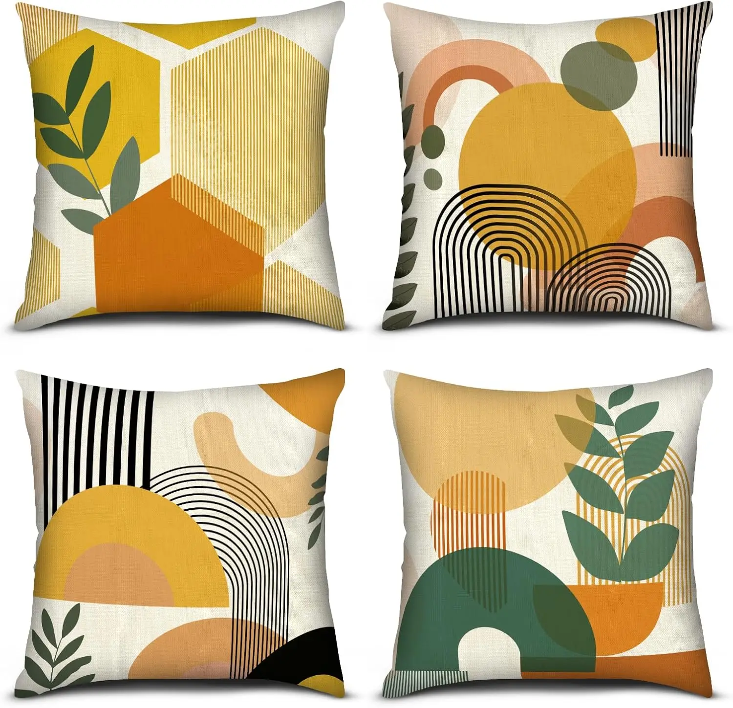 4Pcs Abstract Boho Throw Pillow Covers, Mid Century Modern Geometric Cushion Cases with Plant Elements for Living Room Bedroom
4Pcs Abstract Boho Throw Pillow Covers, Mid Century Modern Geometric Cushion Cases with Plant Elements for Living Room Bedroom