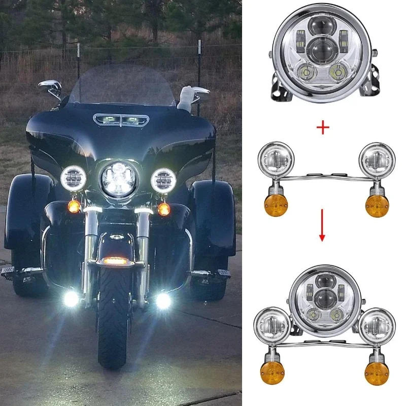 5.75Inch Motorcycle Round LED Headlight+ Turn Signal Light+Motorcycle Passing Light For Harley Davidson/Honda/Suzuki/Kawasaki
5.75Inch Motorcycle Round LED Headlight+ Turn Signal Light+Motorcycle Passing Light For Harley Davidson/Honda/Suzuki/Kawasaki