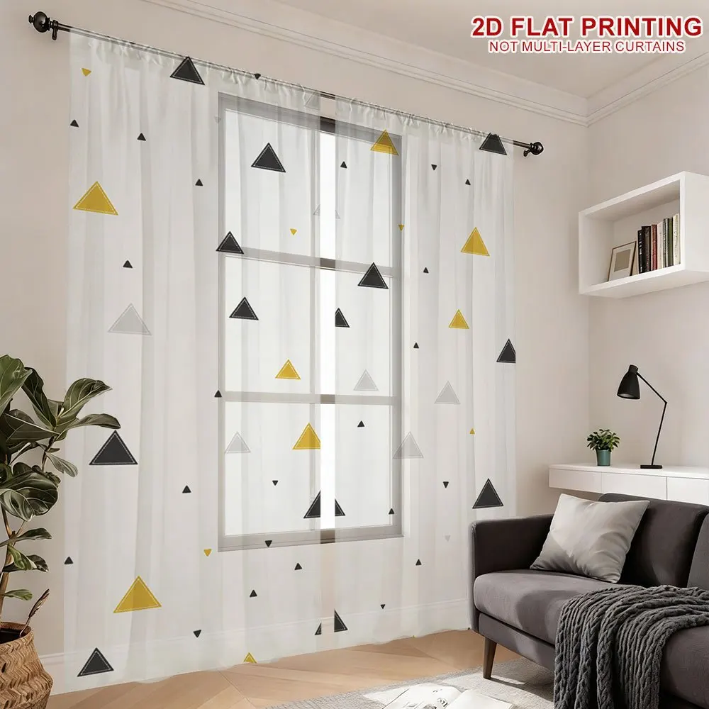 2pcs 2D FLAT Triangle Pattern Print Design Sheer Curtains, Washable Window Drapes, with Rod Pocket Easy to Install
2pcs 2D FLAT Triangle Pattern Print Design Sheer Curtains, Washable Window Drapes, with Rod Pocket Easy to Install